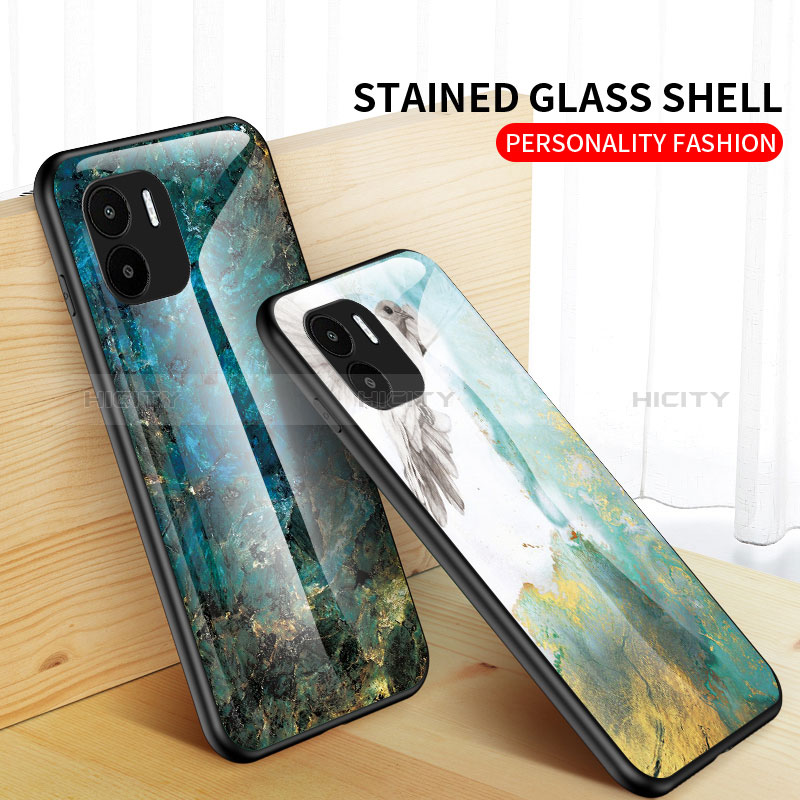 Coque Contour Silicone et Vitre Motif Fantaisie Miroir Etui Housse pour Xiaomi Redmi A2 Plus