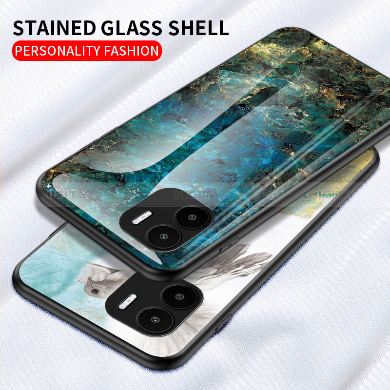 Coque Contour Silicone et Vitre Motif Fantaisie Miroir Etui Housse pour Xiaomi Redmi A2 Plus Plus