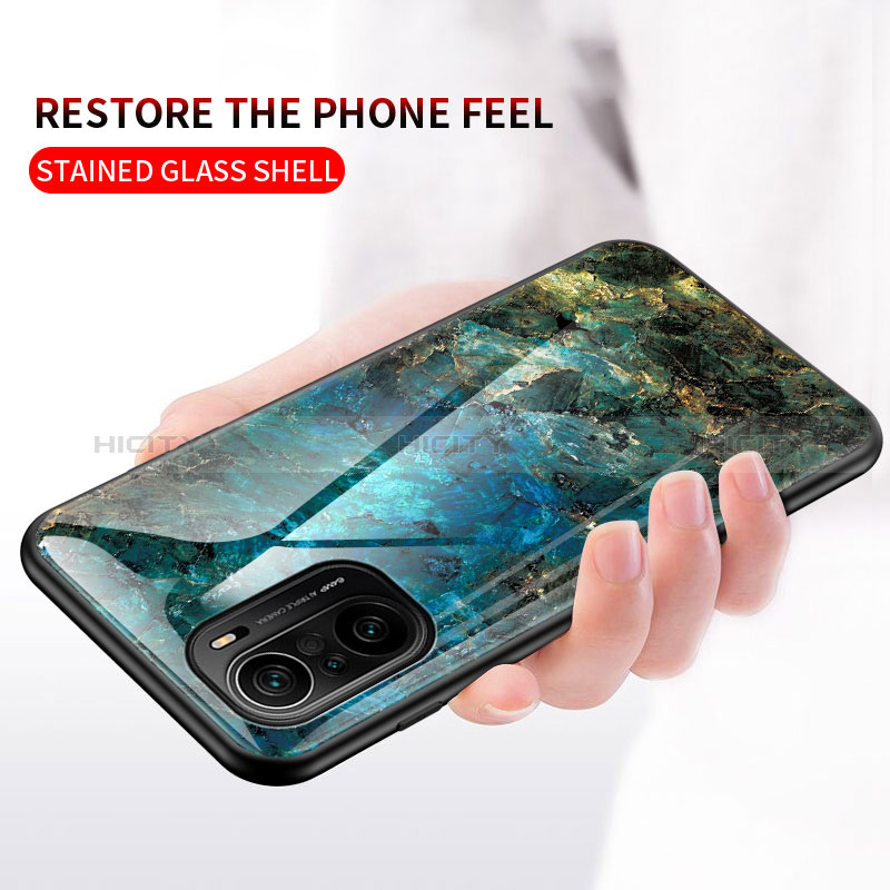 Coque Contour Silicone et Vitre Motif Fantaisie Miroir Etui Housse pour Xiaomi Redmi K40 Pro 5G Plus