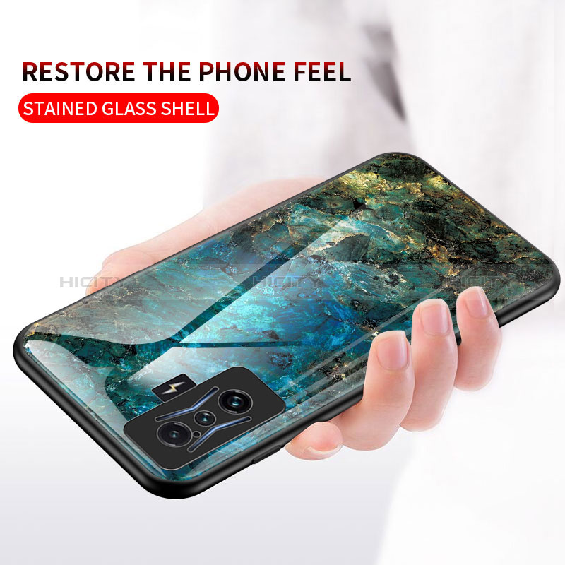 Coque Contour Silicone et Vitre Motif Fantaisie Miroir Etui Housse pour Xiaomi Redmi K50 Gaming 5G Plus