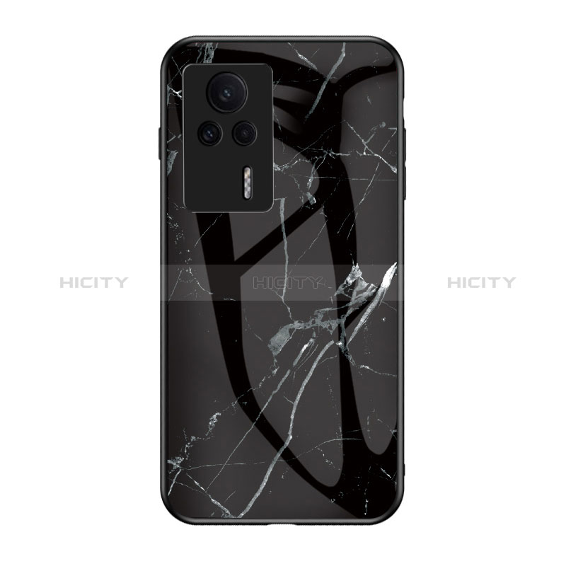 Coque Contour Silicone et Vitre Motif Fantaisie Miroir Etui Housse pour Xiaomi Redmi K60E 5G Noir Plus