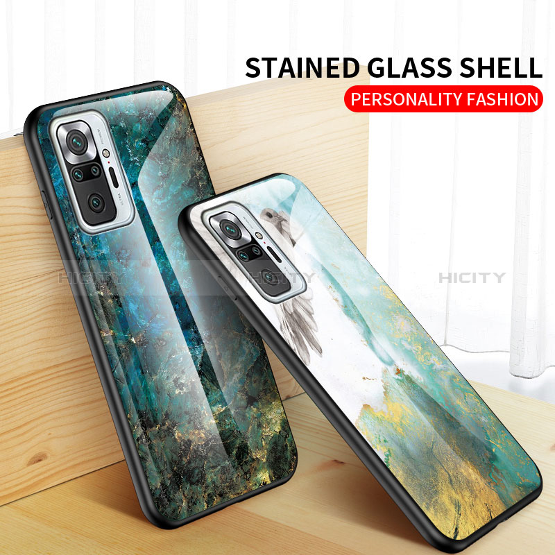 Coque Contour Silicone et Vitre Motif Fantaisie Miroir Etui Housse pour Xiaomi Redmi Note 10 Pro 4G Plus