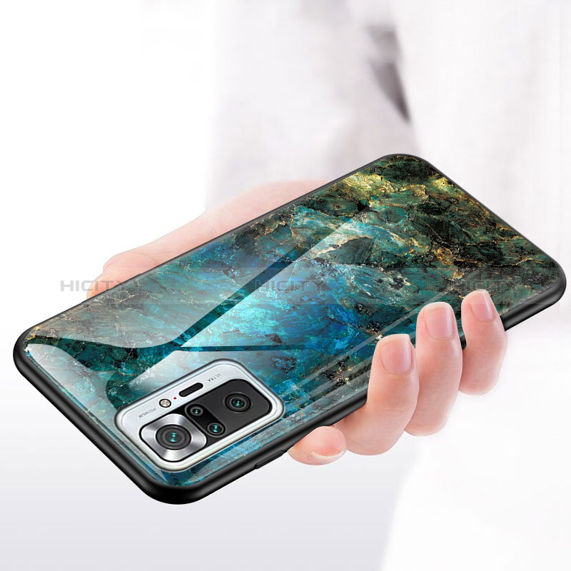 Coque Contour Silicone et Vitre Motif Fantaisie Miroir Etui Housse pour Xiaomi Redmi Note 10 Pro 4G Plus