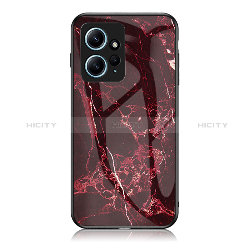 Coque Contour Silicone et Vitre Motif Fantaisie Miroir Etui Housse pour Xiaomi Redmi Note 12 4G Rouge Plus