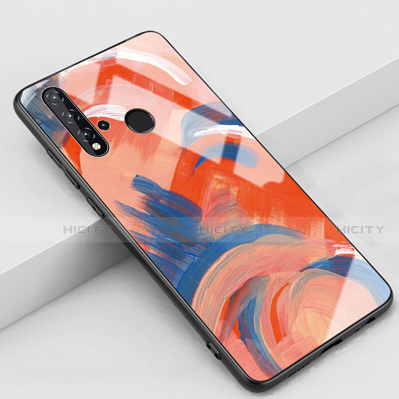 Coque Contour Silicone et Vitre Motif Fantaisie Miroir Etui Housse S01 pour Huawei Nova 5i Orange Plus