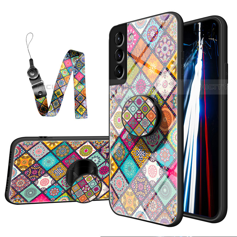 Coque Contour Silicone et Vitre Motif Fantaisie Miroir Etui Housse S01 pour Samsung Galaxy S21 FE 5G Mixte Plus
