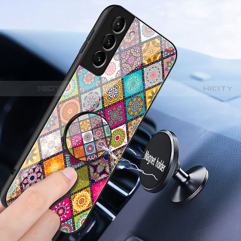 Coque Contour Silicone et Vitre Motif Fantaisie Miroir Etui Housse S01 pour Samsung Galaxy S21 FE 5G Plus