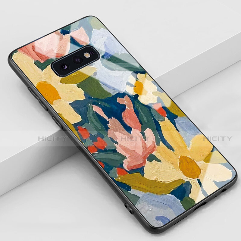 Coque Contour Silicone et Vitre Motif Fantaisie Miroir Etui Housse S02 pour Samsung Galaxy S10e Plus