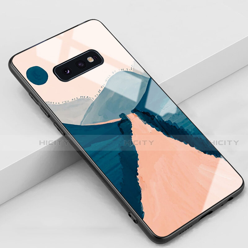 Coque Contour Silicone et Vitre Motif Fantaisie Miroir Etui Housse S02 pour Samsung Galaxy S10e Plus