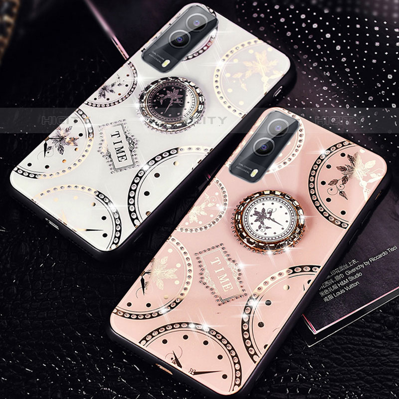 Coque Contour Silicone et Vitre Motif Fantaisie Miroir Etui Housse TB1 pour Vivo iQOO Z5x 5G Plus