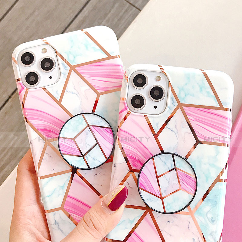 Coque Contour Silicone et Vitre Motif Fantaisie Miroir pour Apple iPhone 11 Pro Max Rose Plus