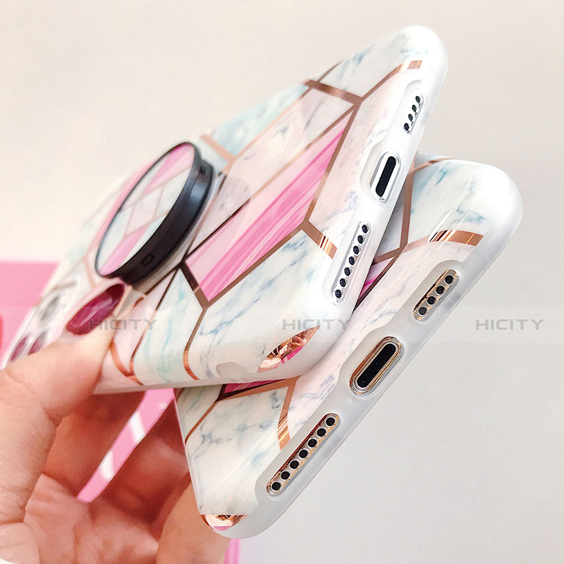 Coque Contour Silicone et Vitre Motif Fantaisie Miroir pour Apple iPhone 11 Rose Plus