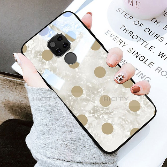 Coque Contour Silicone et Vitre Motif Fantaisie Miroir pour Huawei Mate 20 Or Plus