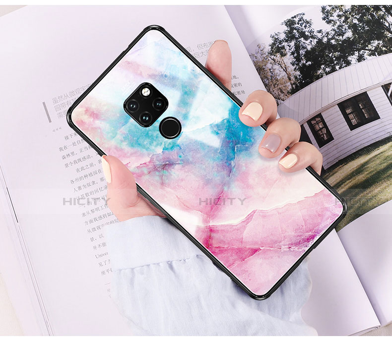 Coque Contour Silicone et Vitre Motif Fantaisie Miroir S01 pour Huawei Mate 20 Mixte Plus