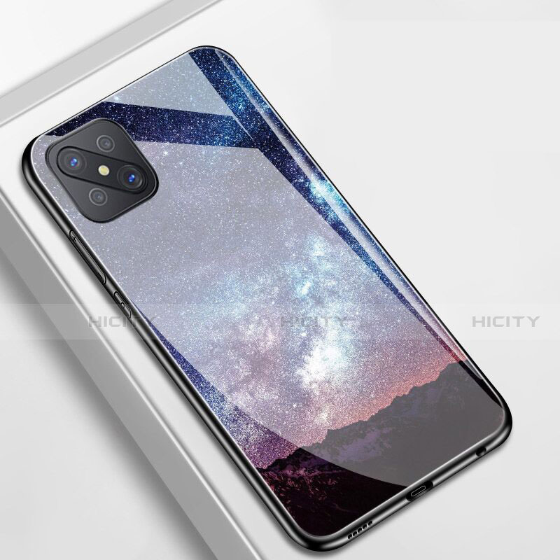 Coque Contour Silicone et Vitre Paillette Etoile Miroir Etui Housse pour Oppo Reno4 Z 5G Mixte Plus