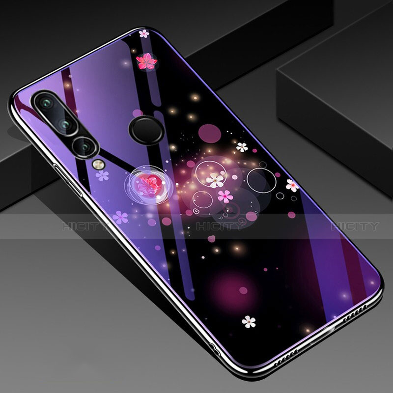 Coque Contour Silicone et Vitre Papillon Miroir Etui Housse K01 pour Huawei Honor 20i Violet Plus