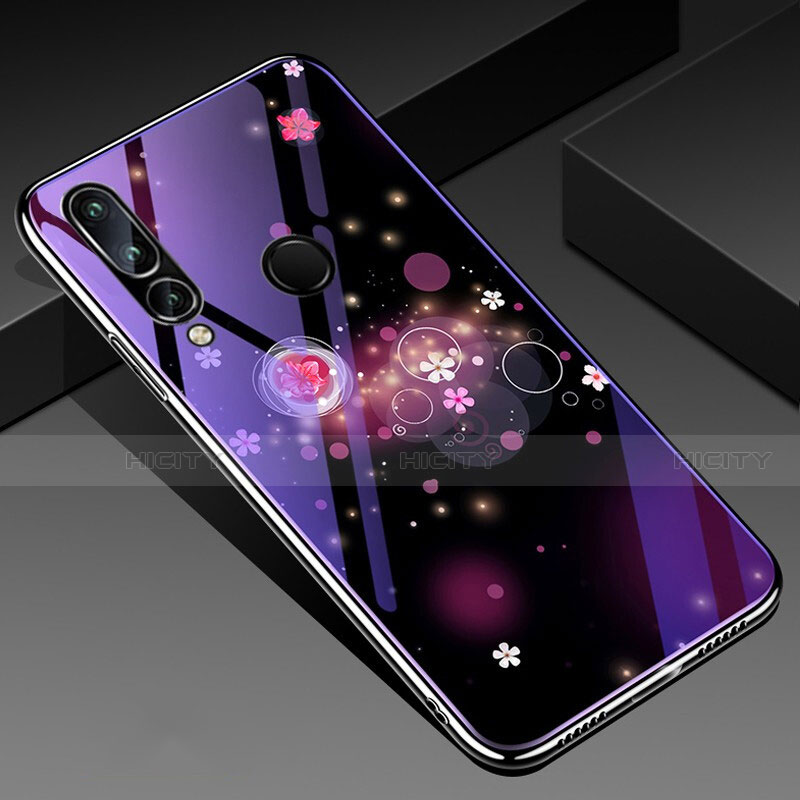 Coque Contour Silicone et Vitre Papillon Miroir Etui Housse K01 pour Huawei P Smart+ Plus (2019) Violet Plus