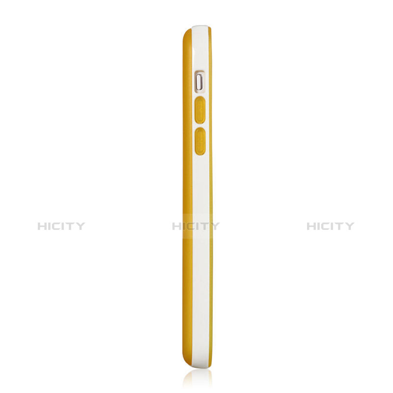 Coque Contour Silicone et Vitre Transparente Mat pour Apple iPhone 5C Jaune Plus