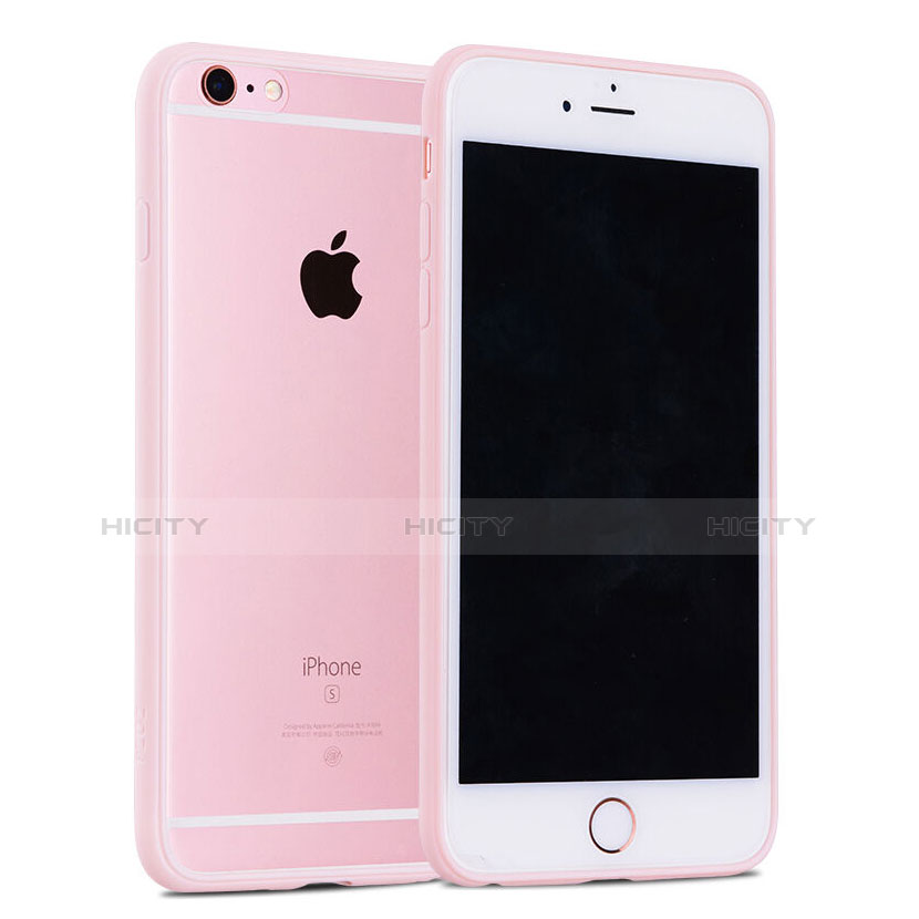 Coque Contour Silicone et Vitre Transparente Mat pour Apple iPhone 6S Plus Rose Plus