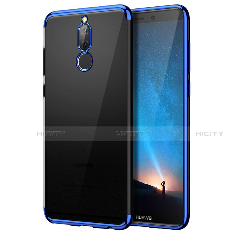 Coque Contour Silicone et Vitre Transparente Mat pour Huawei G10 Bleu Plus