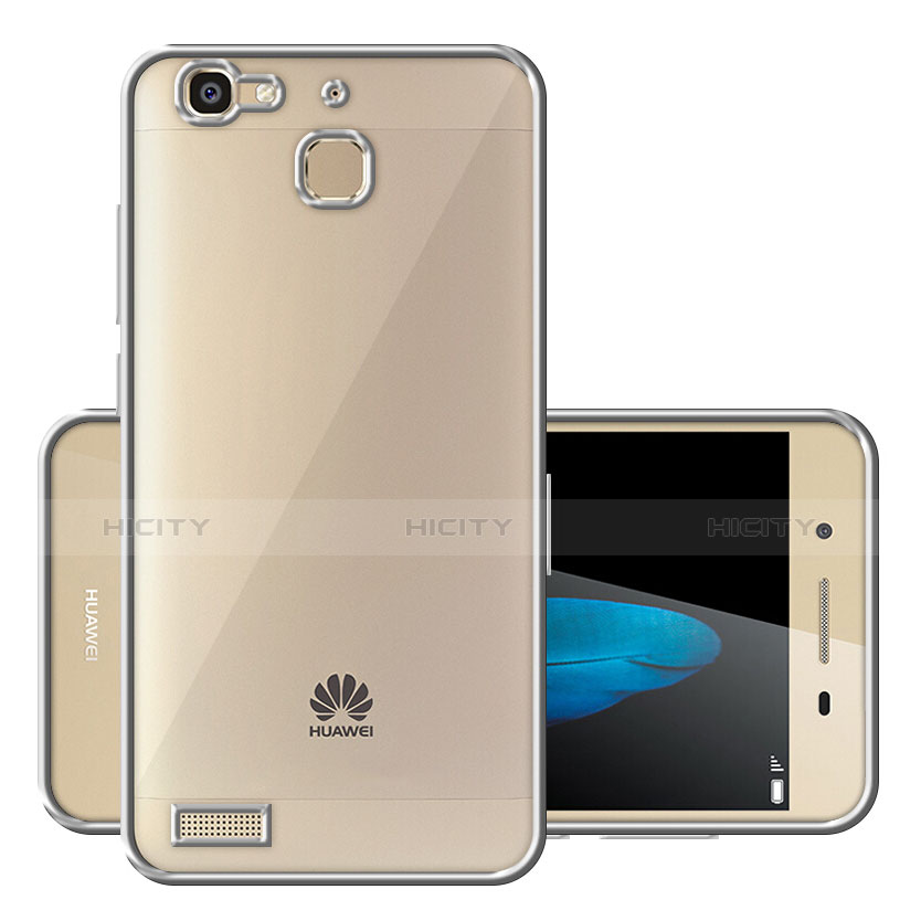 Coque Contour Silicone et Vitre Transparente Mat pour Huawei G8 Mini Argent Plus