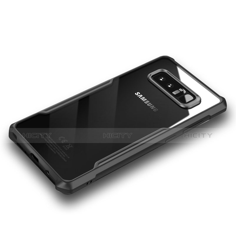 Coque Contour Silicone et Vitre Transparente Mat pour Samsung Galaxy Note 8 Duos N950F Noir Plus