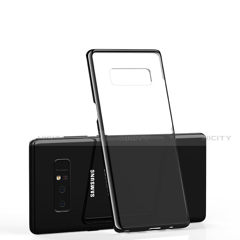 Coque Contour Silicone et Vitre Transparente Mat pour Samsung Galaxy Note 8 Noir Plus