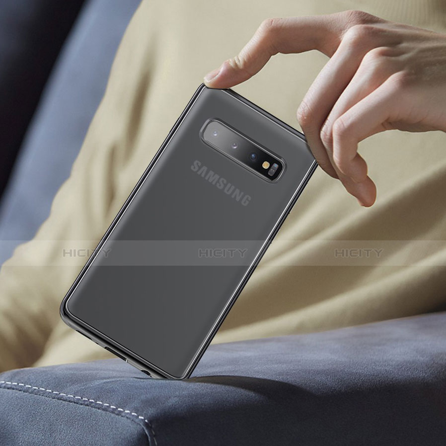 Coque Contour Silicone et Vitre Transparente Mat pour Samsung Galaxy S10 5G Noir Plus