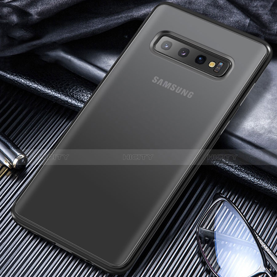 Coque Contour Silicone et Vitre Transparente Mat pour Samsung Galaxy S10 5G Noir Plus