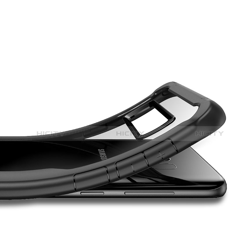 Coque Contour Silicone et Vitre Transparente Mat pour Samsung Galaxy S8 Noir Plus