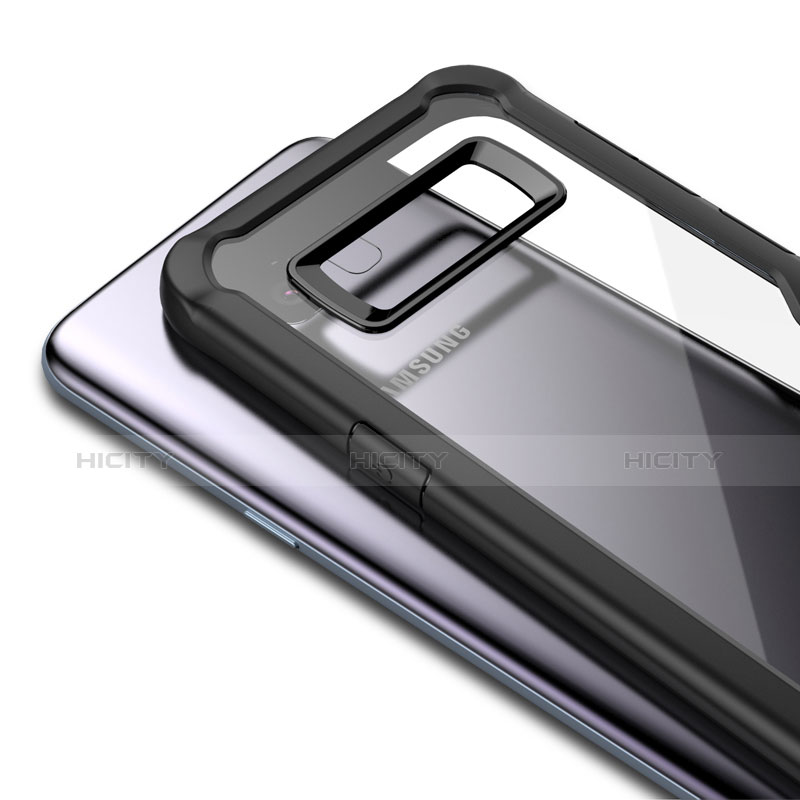 Coque Contour Silicone et Vitre Transparente Mat pour Samsung Galaxy S8 Noir Plus