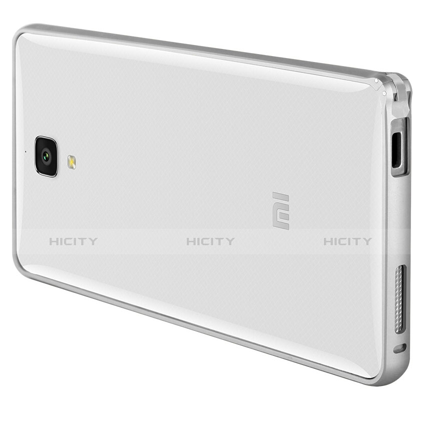 Coque Contour Silicone et Vitre Transparente Mat pour Xiaomi Mi 4 Argent Plus