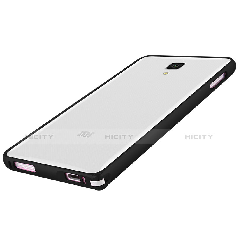 Coque Contour Silicone et Vitre Transparente Mat pour Xiaomi Mi 4 LTE Noir Plus