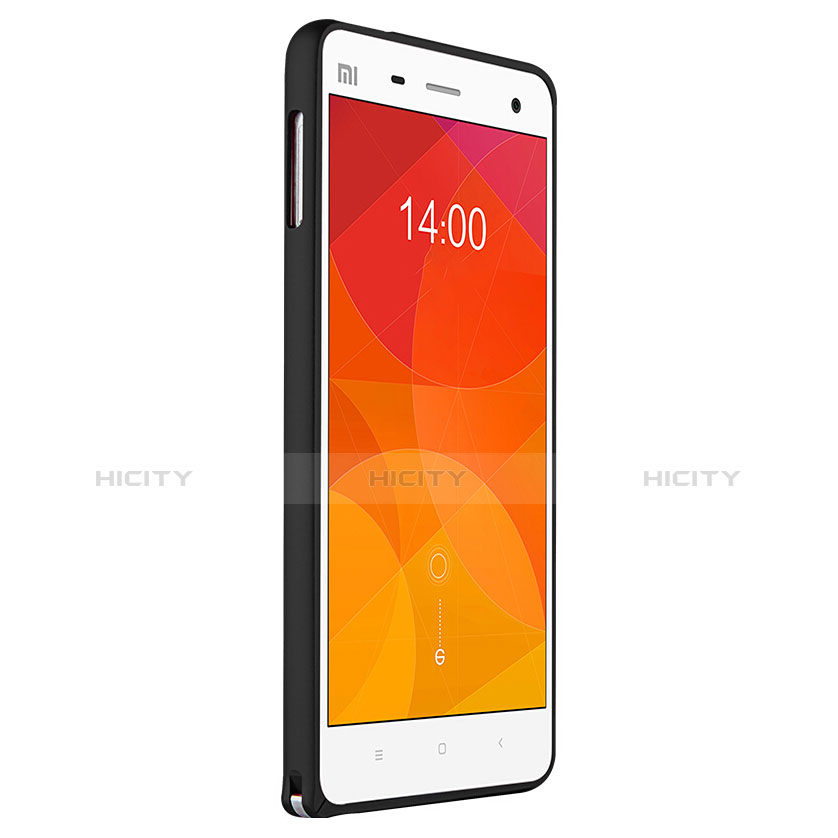 Coque Contour Silicone et Vitre Transparente Mat pour Xiaomi Mi 4 LTE Noir Plus