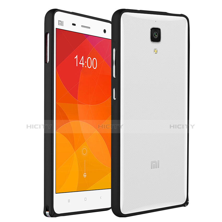 Coque Contour Silicone et Vitre Transparente Mat pour Xiaomi Mi 4 Noir Plus
