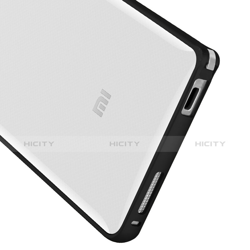Coque Contour Silicone et Vitre Transparente Mat pour Xiaomi Mi 4 Noir Plus