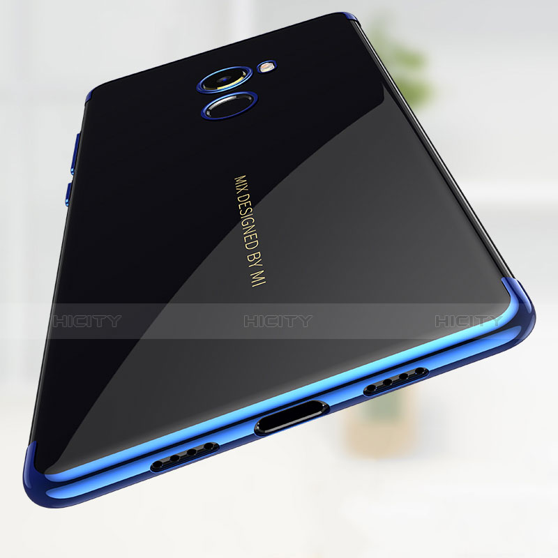 Coque Contour Silicone et Vitre Transparente Mat pour Xiaomi Mi Mix Evo Bleu Plus