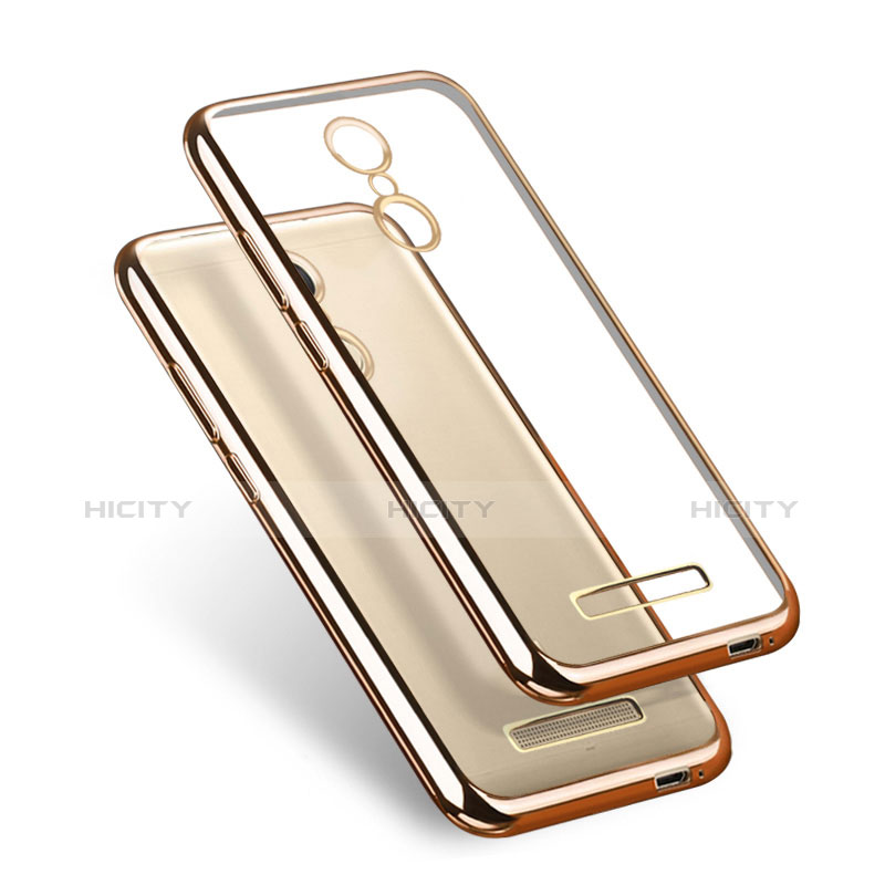 Coque Contour Silicone et Vitre Transparente Mat pour Xiaomi Redmi Note 3 MediaTek Or Plus