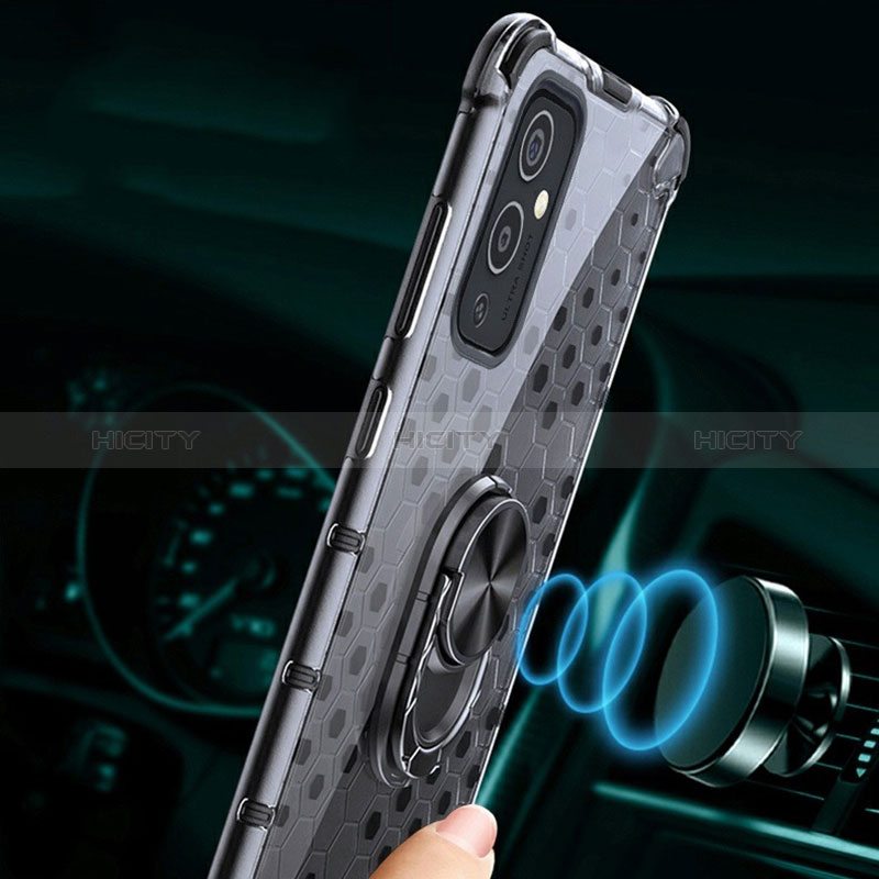 Coque Contour Silicone et Vitre Transparente Miroir 360 Degres avec Support Bague Anneau Aimante Magnetique AM1 pour OnePlus 9 5G Plus