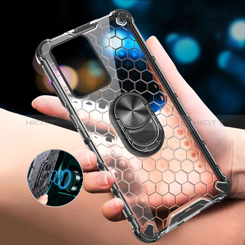 Coque Contour Silicone et Vitre Transparente Miroir 360 Degres avec Support Bague Anneau Aimante Magnetique AM1 pour Realme 9 Pro 5G Plus