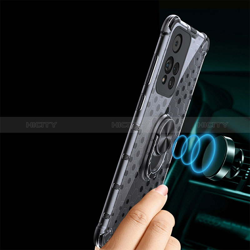 Coque Contour Silicone et Vitre Transparente Miroir 360 Degres avec Support Bague Anneau Aimante Magnetique AM1 pour Xiaomi Mi 11i 5G (2022) Plus