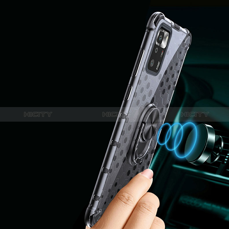 Coque Contour Silicone et Vitre Transparente Miroir 360 Degres avec Support Bague Anneau Aimante Magnetique AM1 pour Xiaomi Poco X3 GT 5G Plus