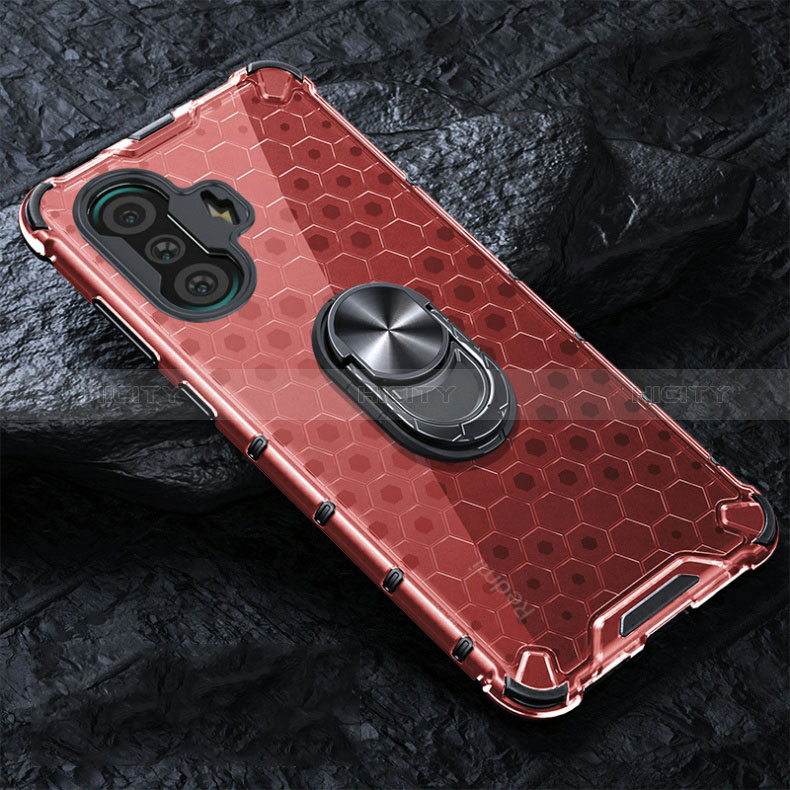 Coque Contour Silicone et Vitre Transparente Miroir 360 Degres avec Support Bague Anneau Aimante Magnetique AM1 pour Xiaomi Redmi K40 Gaming 5G Plus