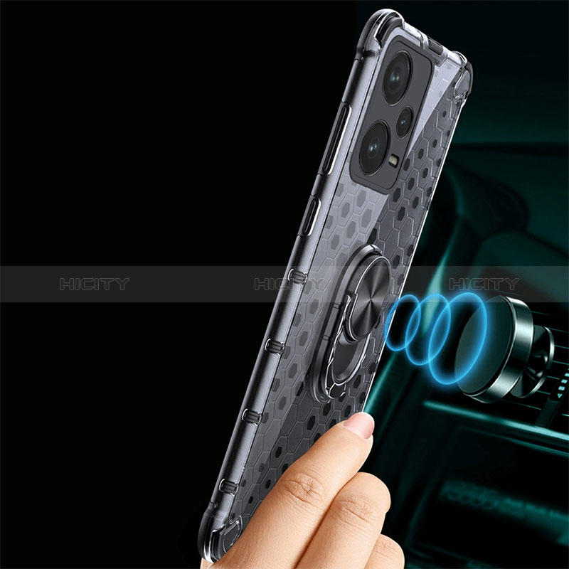 Coque Contour Silicone et Vitre Transparente Miroir 360 Degres avec Support Bague Anneau Aimante Magnetique AM1 pour Xiaomi Redmi Note 12 Explorer Plus