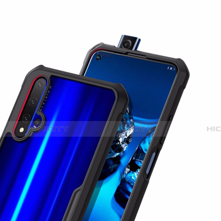 Coque Contour Silicone et Vitre Transparente Miroir 360 Degres avec Support Bague Anneau Aimante Magnetique pour Huawei Honor 20S Plus