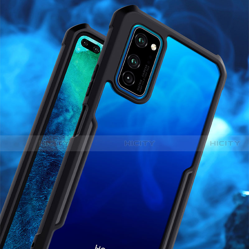 Coque Contour Silicone et Vitre Transparente Miroir 360 Degres avec Support Bague Anneau Aimante Magnetique pour Huawei Honor V30 5G Plus