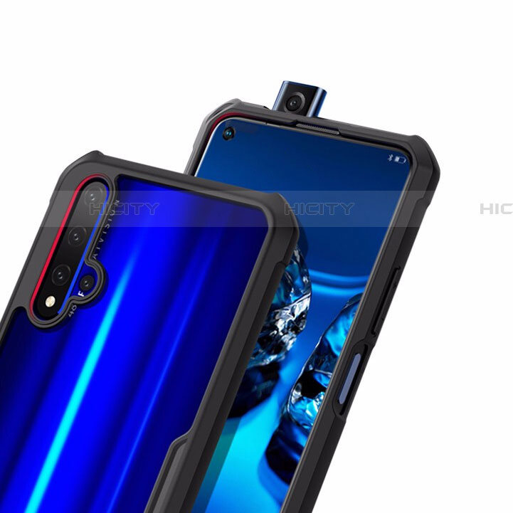 Coque Contour Silicone et Vitre Transparente Miroir 360 Degres avec Support Bague Anneau Aimante Magnetique pour Huawei Nova 5T Plus