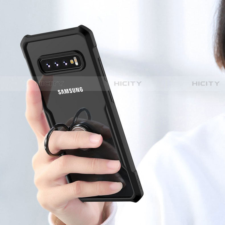 Coque Contour Silicone et Vitre Transparente Miroir 360 Degres avec Support Bague Anneau Aimante Magnetique pour Samsung Galaxy S10 5G Plus