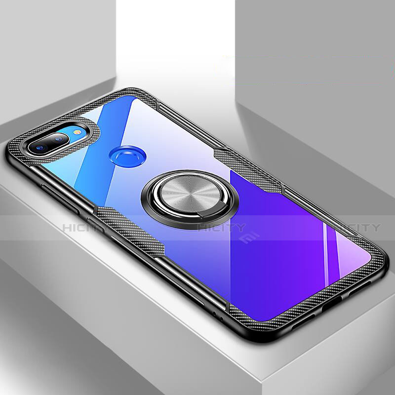 Coque Contour Silicone et Vitre Transparente Miroir 360 Degres avec Support Bague Anneau Aimante Magnetique pour Xiaomi Mi 8 Lite Plus