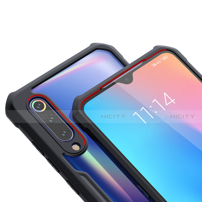 Coque Contour Silicone et Vitre Transparente Miroir 360 Degres avec Support Bague Anneau Aimante Magnetique pour Xiaomi Mi 9 Plus